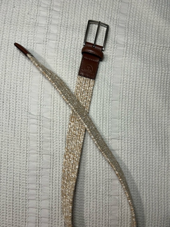 Pebble Beach Canvas Belt with Leather Ends - Picture 4 of 4